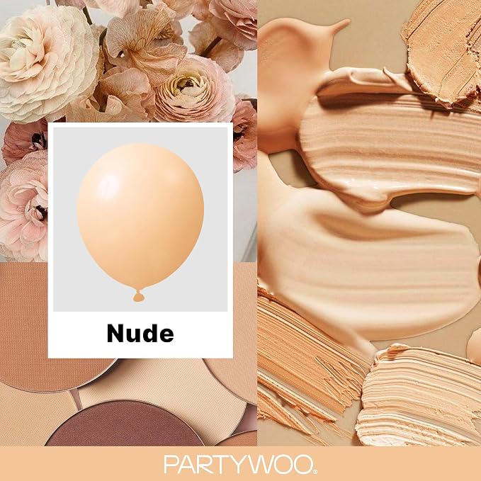 PartyWoo Nude Balloons 120pcs Apricot Boho Fall Color 18 12 10 5 Inch | 18 12 - Image 2