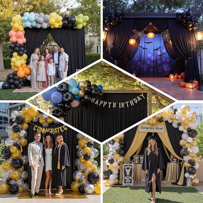 50ft×12ft Black Backdrop Curtain - Image 4