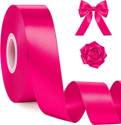 1In 30Yards Rose Red Fabric Ribbon by Fullive