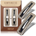 Rhinestone and Crystal Hair Clips 2-Pack, Sparkly Barrettes & Elegant Bling Accessories for Women & Girls(Set6)