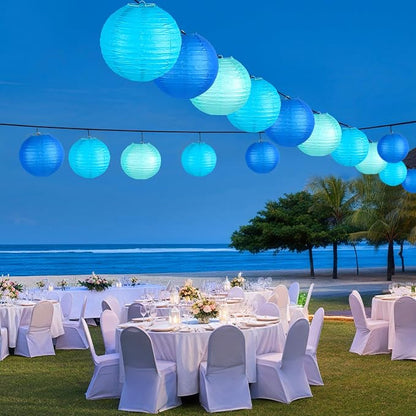 15-Pack Blue Paper Lanterns, Hanging Party Decorations | Dark-to-Light Gradient - Image 5