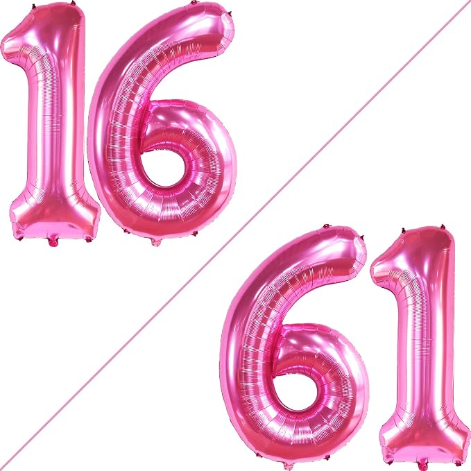 KatchOn Giant Pink 16 Balloon Numbers Foil 40 Inch 16 Birthday Decorations | - Image 2