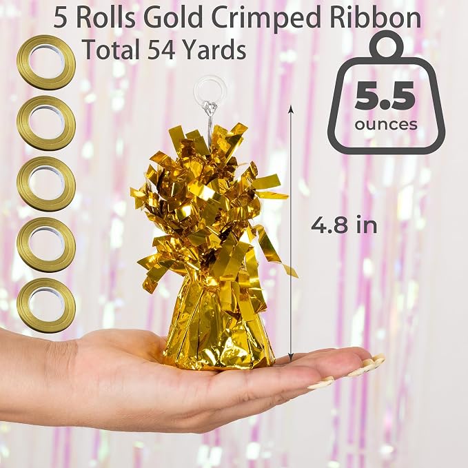 12-Pack Gold Balloon Weights - Image 2