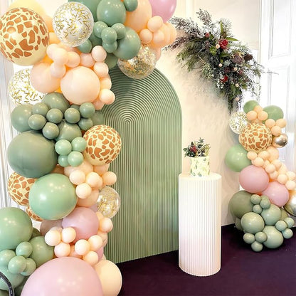Sage Green and Pink Balloons, 12 Inch Dusty Pink Champagne Gold Apricot Balloon - Image 4
