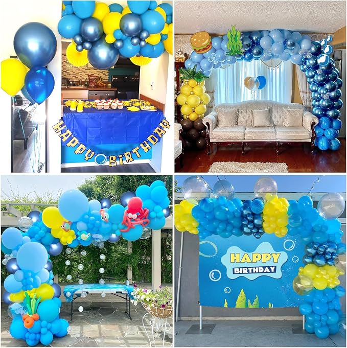 60pcs Blue and Yellow Balloons - Image 7