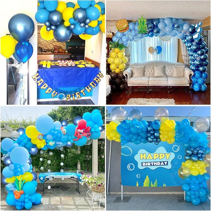 60pcs Blue and Yellow Balloons - Image 7