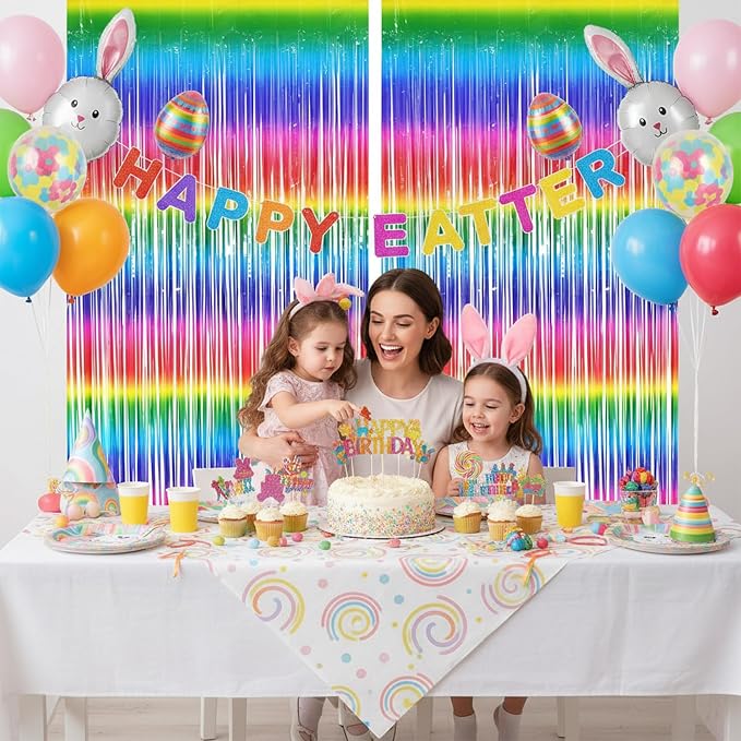 BRAVESHINE Colorful Streamers Fringe Backdrop 80s 90s Party Decorations | 2 - Image 3