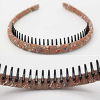 Fashion floral teeth Headbands comb Hair Accessories Non-slip Hair bands Soft Comfy Hair Hoop for Women/Girl(4 color)