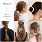 12 Pack Silky Soft Skinny Hair Ties, Silk-Like No Damage Scrunchies Elastic Ponytail Bands for Women Girls, Thin Thick Curly Hair