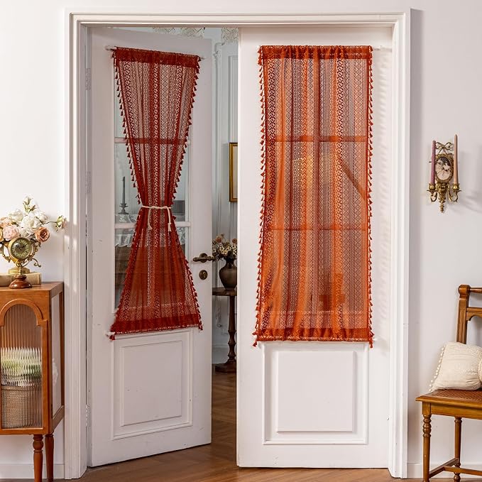 Sutuo Home Terracotta French Door Curtains 72 Inches Long - Image 8