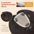 Rich Choices Human Hair Toppers for Women-100% Real Remy Hair Topper No Bang-Upgraded 150% Density 9 * 12CM Lace Base-Clip in Hairs Topper for Thinning Hairs-14Inch #1B Natual Black