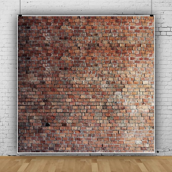 Brick Wall Backdrop 8x8ft Red Brick Vintage Background - Image 2