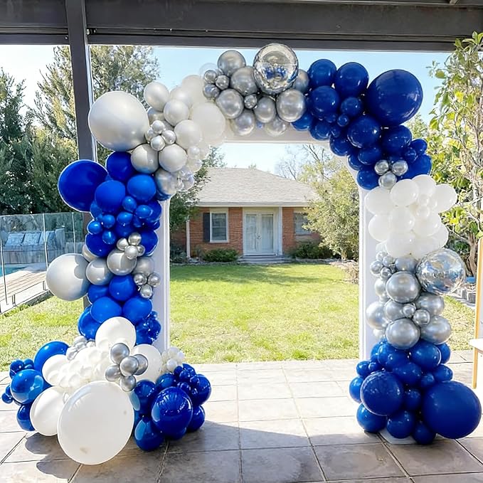 103pcs Blue White Silver Balloon Garland Kit - Image 4