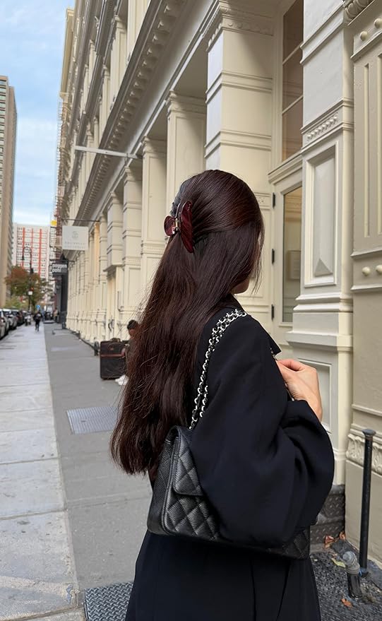 Hair Clip for Women, Burgundy, 4 Inches, Large Claw Clip for Thick Hair, Premium Durable Acetate, No Slip Grip, 1 Piece