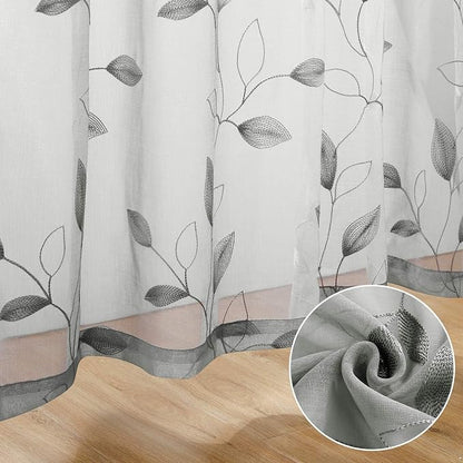 HOMEIDEAS Grey/Gray Sheer Kitchen Curtains 52 x 54 Inch Length 2 Panels - Image 8