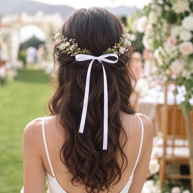 30Yards Thin White Ribbon 3/8In - Image 8