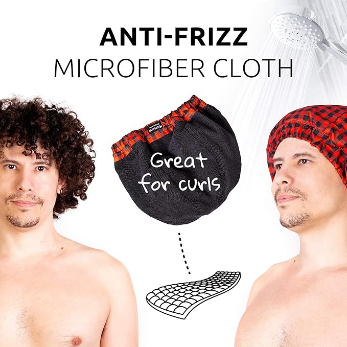 Shower Cap for Men. Stay dry, stay manly. For dreadlocks, braids, curls and man-buns.