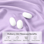 INFIIXSO Mulberry Silk Pillowcase for Hair and Skin, Silk Pillow Cases Queen Size Set of 2 with Hidden Zipper 20"x30", Ultra Smooth and Soft Cooling Pillow Cases for Hot Sleepers(Lavender, 2 Pack)
