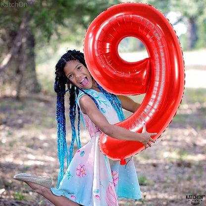 KatchOn Red Number 9 Balloon 40 Inch, 9 Balloon - Image 8