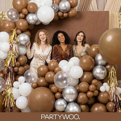 PartyWoo Brown Balloons 92pcs Different Sizes of 18 12 10 5 Inch Boho Neutral - Image 5