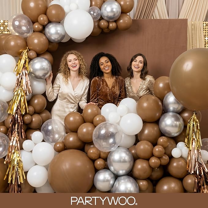 PartyWoo Brown Balloons 85pcs Boho Coffee Tan Fall Color 18 12 10 5 Inch | 18 - Image 5