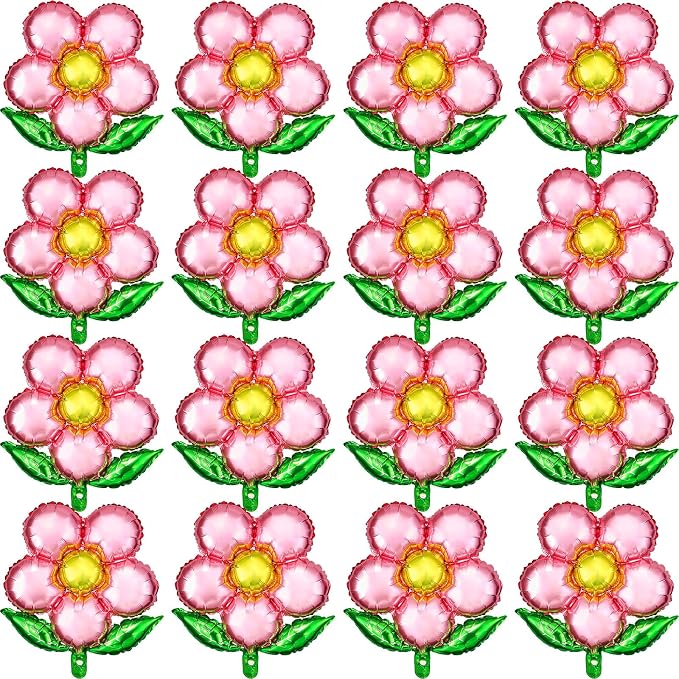 Skylety 16 Pieces Flower Foil Balloons 18 Inch Beautiful Floral Colorful Flower by Skylety
