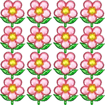 Skylety 16 Pieces Flower Foil Balloons 18 Inch Beautiful Floral Colorful Flower by Skylety