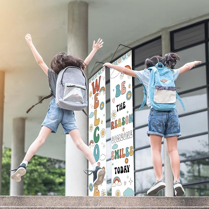 2 PCS Boho Welcome Banner for Classroom Door Decorations Back to School Banner - Image 4