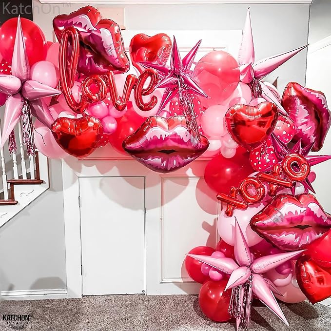 KatchOn Red Lip Foil Balloon 30 Inch - Image 5