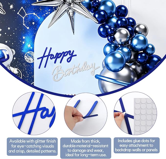 TONIFUL Happy Birthday Sign for Backdrop - Image 2