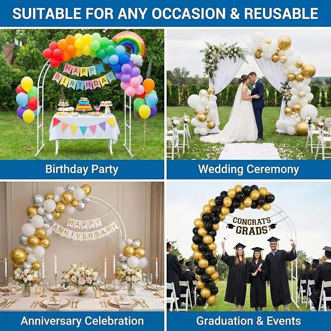 Balloon Arch Kit Stand with Foldable Storage, 10FT Wide & 9FT Tall Adjustable - Image 6