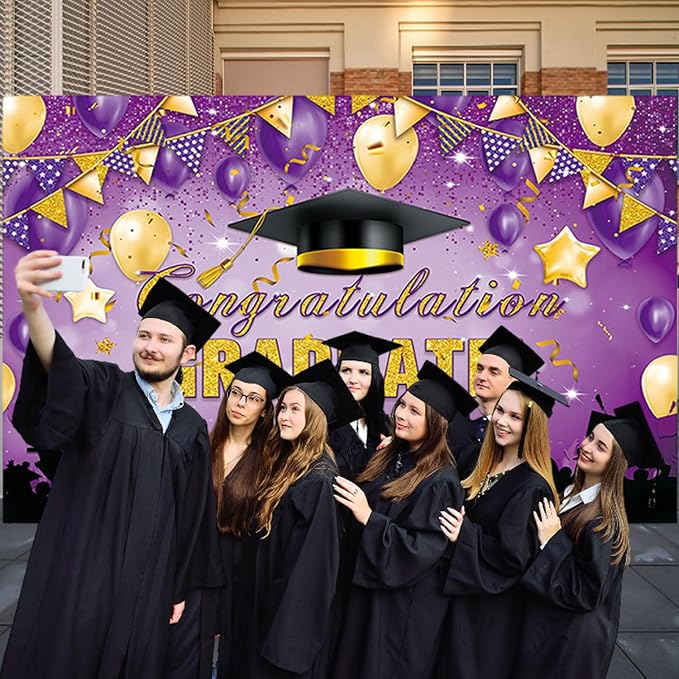 Large Grad Congratulations Banner Graduation Decorations Class of 2026 | 72x44 - Image 3