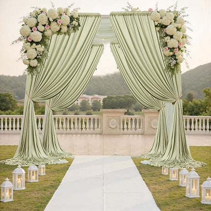 10 ft x 10 ft Wrinkle Free Light Green Backdrop Curtain - Image 6