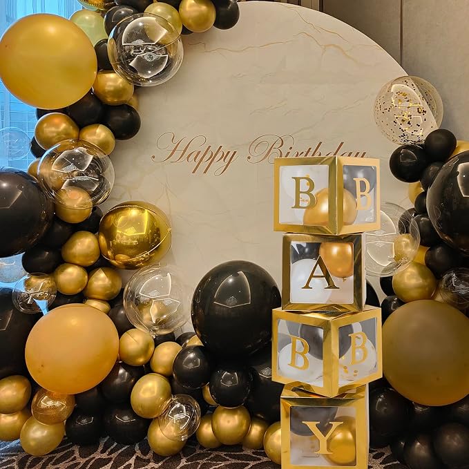 Gold Baby Boxes with Letters for Baby Shower, Baby Shower Decorations for Boys - Image 7