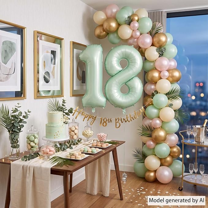 Olive Green Number 18 Balloon 40 Inch, Sign - Image 7