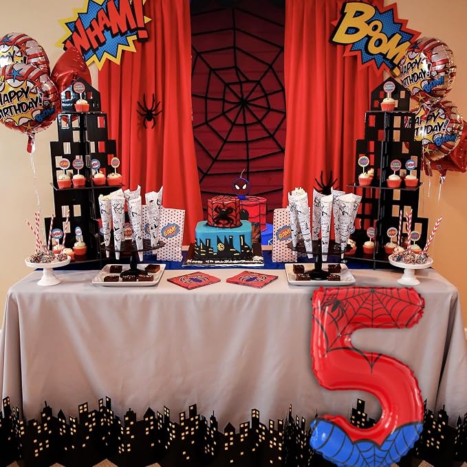 40 Inch Giant Spider Theme Number Foil Balloons - Image 4
