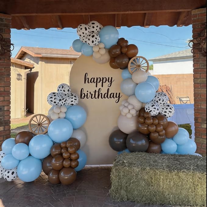 Paready Cow Print Balloons Set, 12Inch Light Blue Brown Sand White Latex Balloon - Image 4