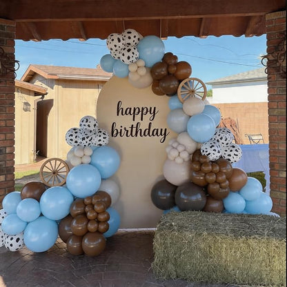 Paready Cow Print Balloons Set, 12Inch Light Blue Brown Sand White Latex Balloon - Image 4
