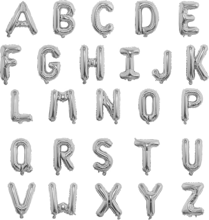 16 Inch Foil Mylar Balloons 26pcs Letters Balloons A-Z by YPSelected