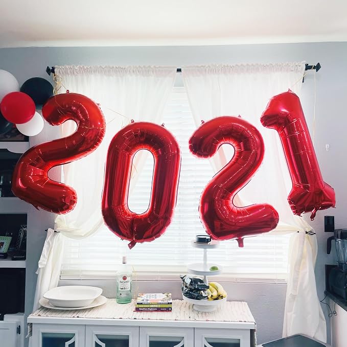 2 Balloon Numbers 40Inch Two Balloons Red Party Decorations - Image 4
