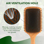 Hair brush for Men and women,Wet Brush with Wooden Handle, Curly Hair brush, Air Cushion Brush, Wooden Paddle for Thick/Thin/Fine, Wet & Dry Styling, Square Large brush