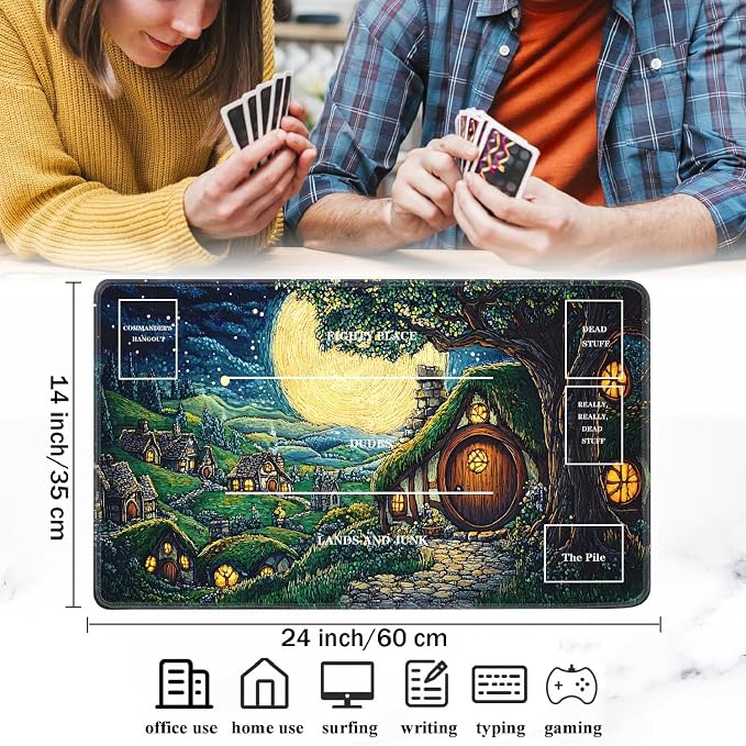 for TCG Playmat with Zones, Non-Slip Rubber Bottom Trading Card Game Mat with - Image 2