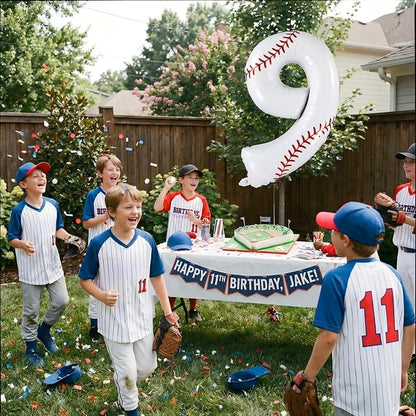 Jenaai Baseball Number 9 Balloons 40 Inch Baseball Theme Birthday Party - Image 6