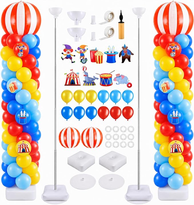 Gejoy 2 Set Carnival Balloon Column Stand Kit by Gejoy
