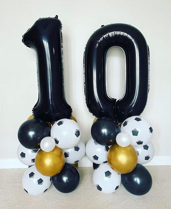 40 Inch Black 10 Number Balloons Giant 10 Balloons Black Birthday Balloons 10th - Image 4