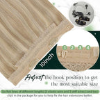 RUNATURE Wire Hair Extensions Real Human Hair, Fish Line Hair Extensions, Invisible Blonde Human Hairpieces, Add Volume, 12 Inch 70g #16P22 Dark Ash Blonde Highlight Light Blonde