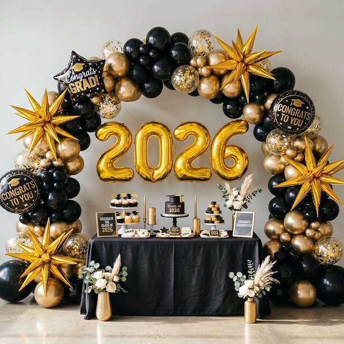 RUBFAC Balloons Black Balloon Arch - Image 5