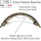 Camila Paris CP3620 French Hair Barrette Clip for Girls for Thick Curly Wavy Long Hair, Strong Hold Grip Hair Clips for Women, Automatic, No Slip Styling Girls Hair Accessories, Handmade in France