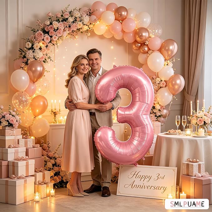Pastel Pink 11 Balloons, 40 Inch Large Light Pink Foil Number Balloons 0-10 - Image 7
