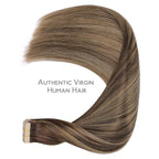 WENNALIFE Tape in Hair Extensions Human Hair, 20pcs 20 inch 50g Balayage Chocolate Brown to Honey Blonde Remy Tape Hair Extensions Real Human Hair Tape Extensions Coloured Hair Extensions